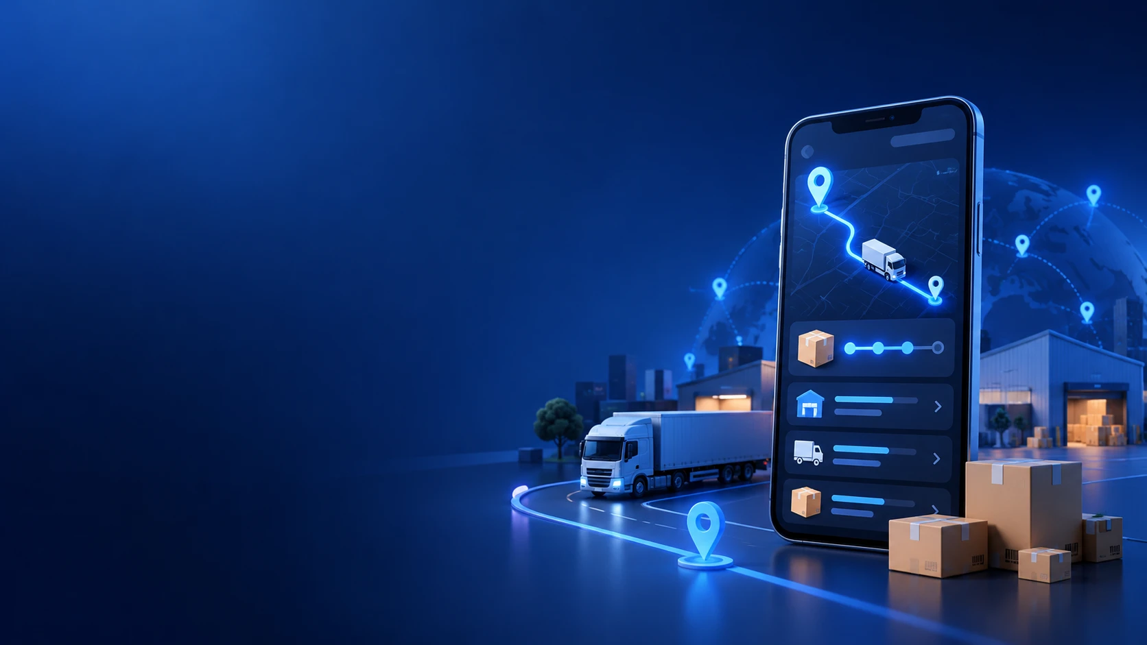 Logistics app development banner